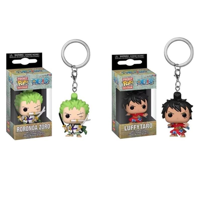 Cross-border cartoon anime One Piece figurines, anime merchandise, keychains, Luffy in kimono, Zoro keychains