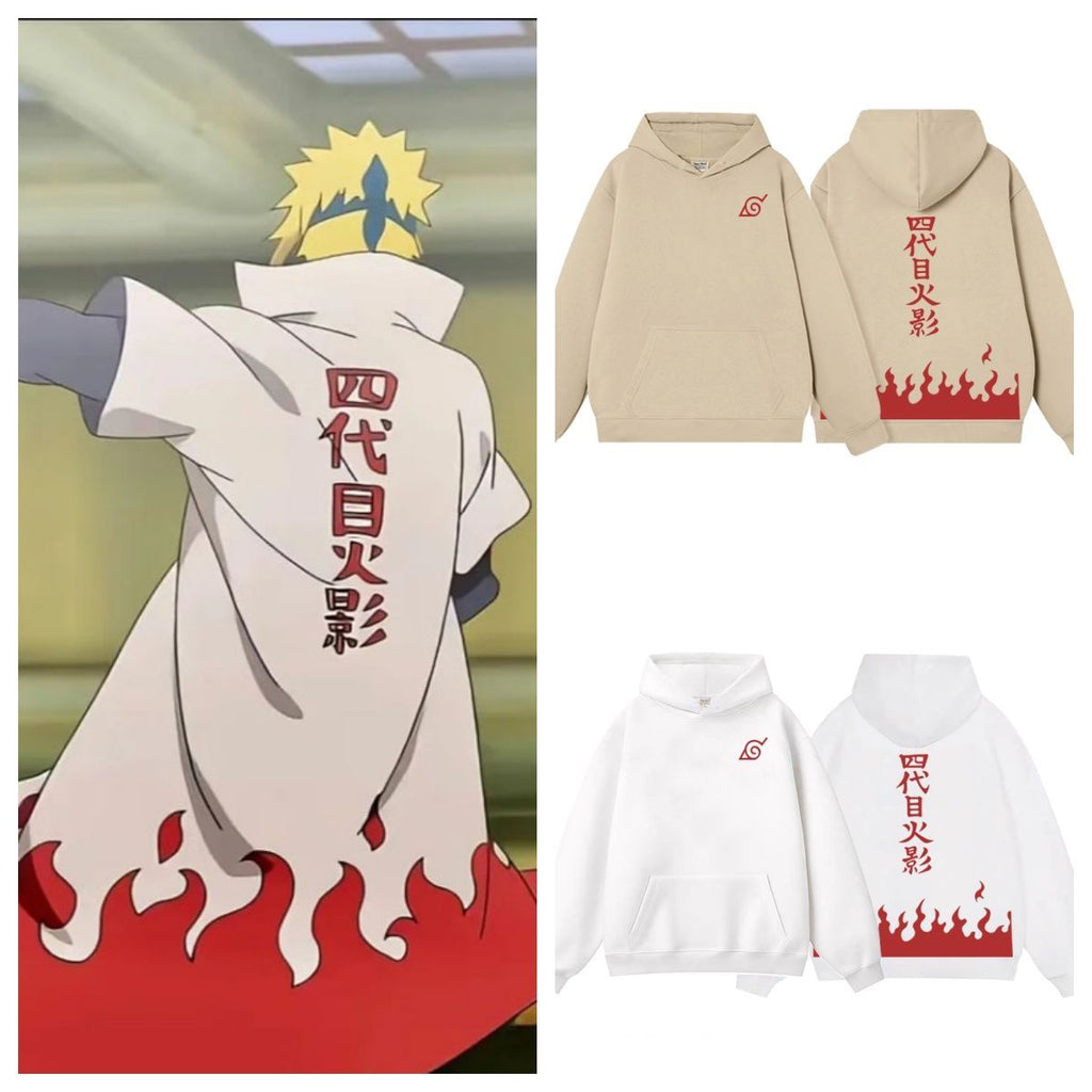 Naruto Shippuden Fourth Hokage Minato Namikaze hooded sweatshirt, student autumn and winter coat.