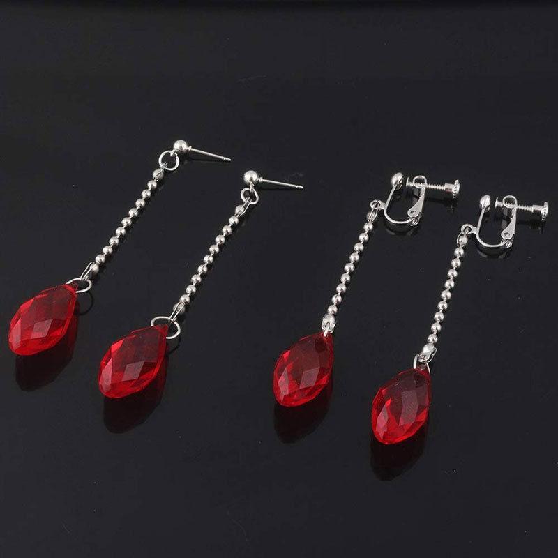 Hunter x Hunter teardrop pendant earrings, Kurapika long earrings, cosplay jewelry