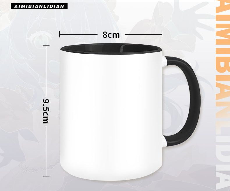 Hunter x Hunter anime mug featuring Killua, Jessie, Sokurapika, and a ceramic cup with a lid and spoon - fan art