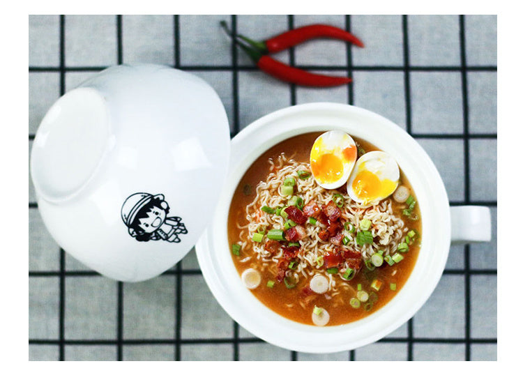 Gintama, Naruto, One Piece instant noodle cup/bowl with lid and handle, large size, suitable for students and dormitories, with lid to prevent burns.