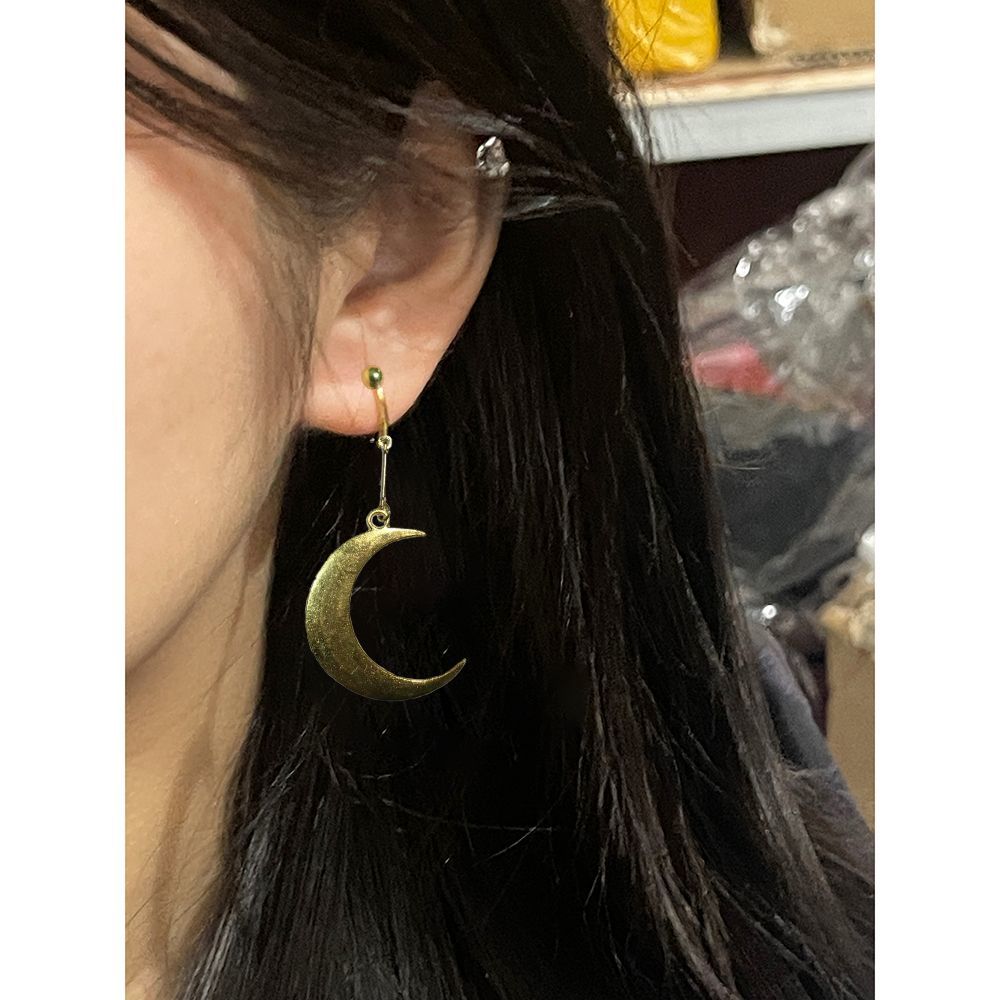 [Naruto] Hinata Hyuga cosplay moon earrings, Hinata black wedding dress cosplay anime earrings