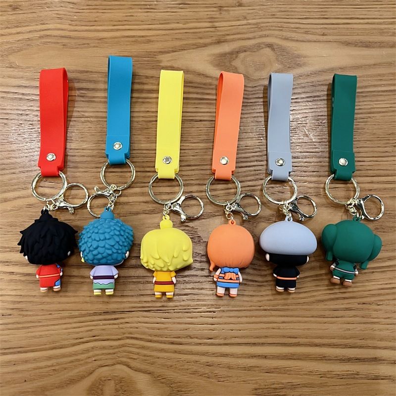 Creative cartoon One Piece keychains featuring Luffy, Chopper, Zoro, Sanji, and Law – cute keychains and bag charms for men and women.