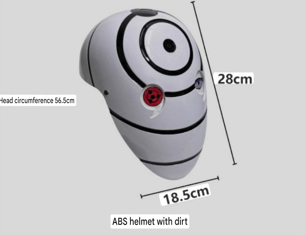 ABS resin collector's edition Naruto light-up Sharingan mask, cosplay prop for Uchiha Obito/Tobi.