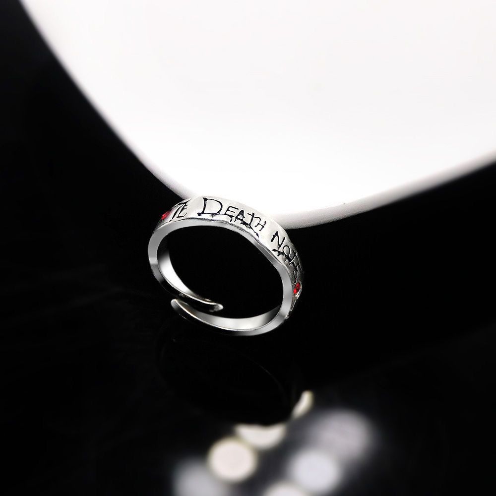 Anime merchandise: SW Death Note ring, Yagami Light L cosplay letter ring (L).