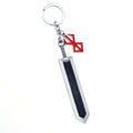Berserk keychain, red and black, featuring the Black Swordsman Guts' weapon, a decorative pendant.