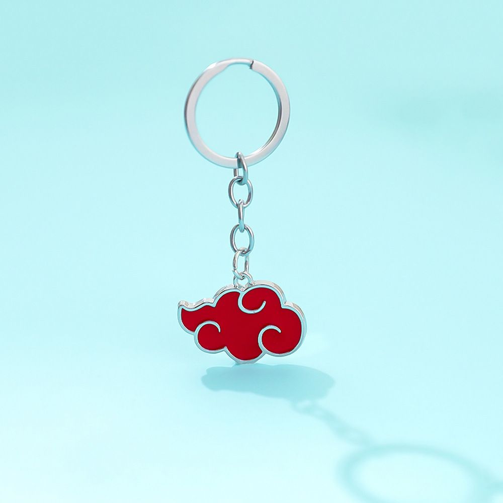 Naruto keychain Akatsuki Crimson Cloud pendant metal dripping ornament for boys' backpacks, gifts and jewelry.
