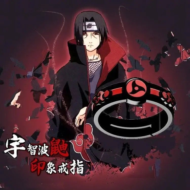 New Uchiha Itachi ring, Naruto Mangekyou Sharingan anime merchandise ring, a gift for friends.