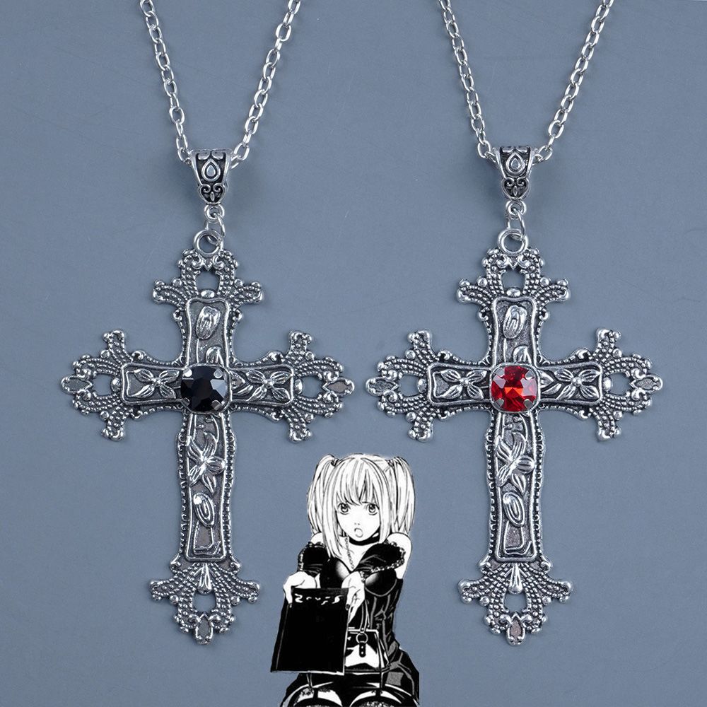 Dark anime merchandise, Misa Amane cosplay necklace, long dragon bone chain, trident pendant, New Year's gift for couples.