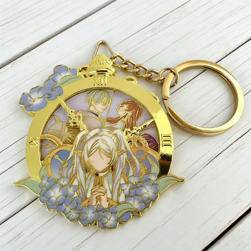 The Buried Frilian Rotating Clock Metal Keychain Charm Anime Accessories Gift