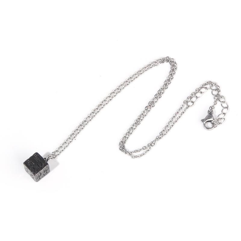 NieR: Automata Black Box Necklace - Sweet, Cool, Simple, Geometric Cube Collarbone Chain Pendant