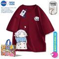 NASA Collaboration with Japanese Cartoon Frieren Pure Cotton Short-Sleeve T-Shirt, Unisex Summer Trendy Loose Fit Versatile Top