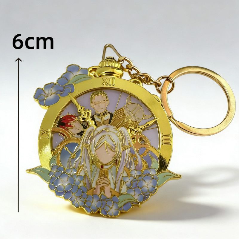 The Buried Frilian Rotating Clock Metal Keychain Charm Anime Accessories Gift