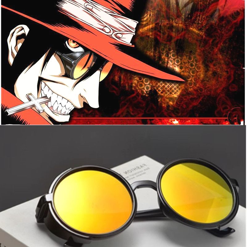Anime-style Hellsong sunglasses, Akart round sunglasses, steampunk style, rock and functional style, colorful sunglasses