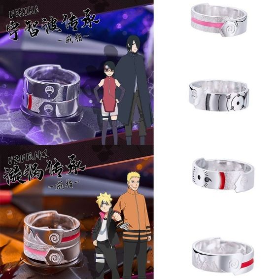 Boruto: Naruto Next Generations Ring, Lucky Stone Official Anime Merchandise, Naruto, Sasuke, and Sarada Accessories