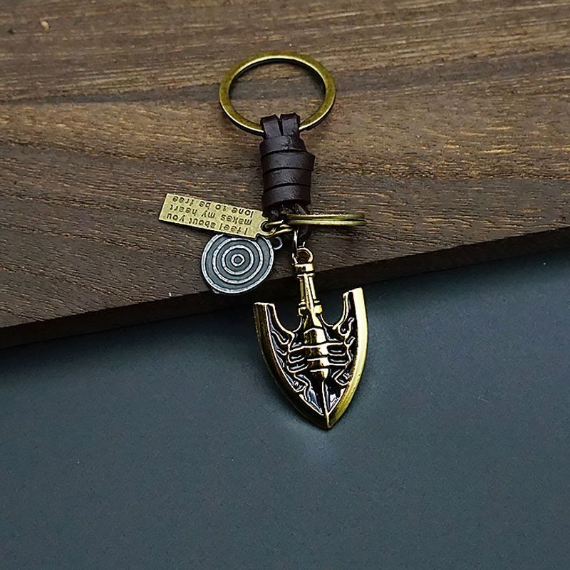 JOJO's Bizarre Adventure Keychain, Leather Cord, JoJo Keychain Ring, Genuine Leather Pendant, World Unisex Jewelry
