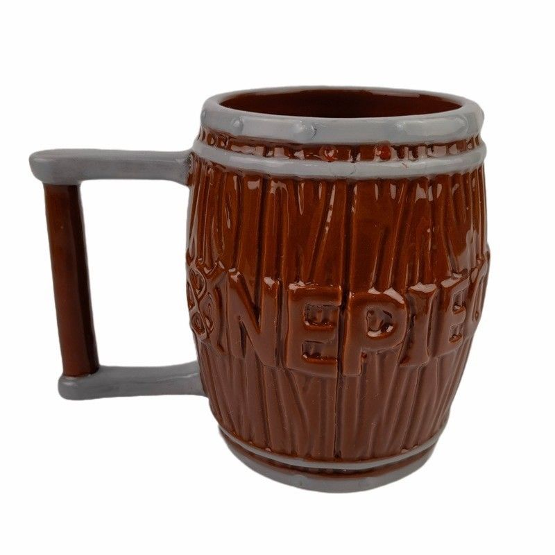 New cross-border product: One Piece wooden barrel ceramic mug, retro wood grain large capacity mug, beer mug, small wine glass Cup