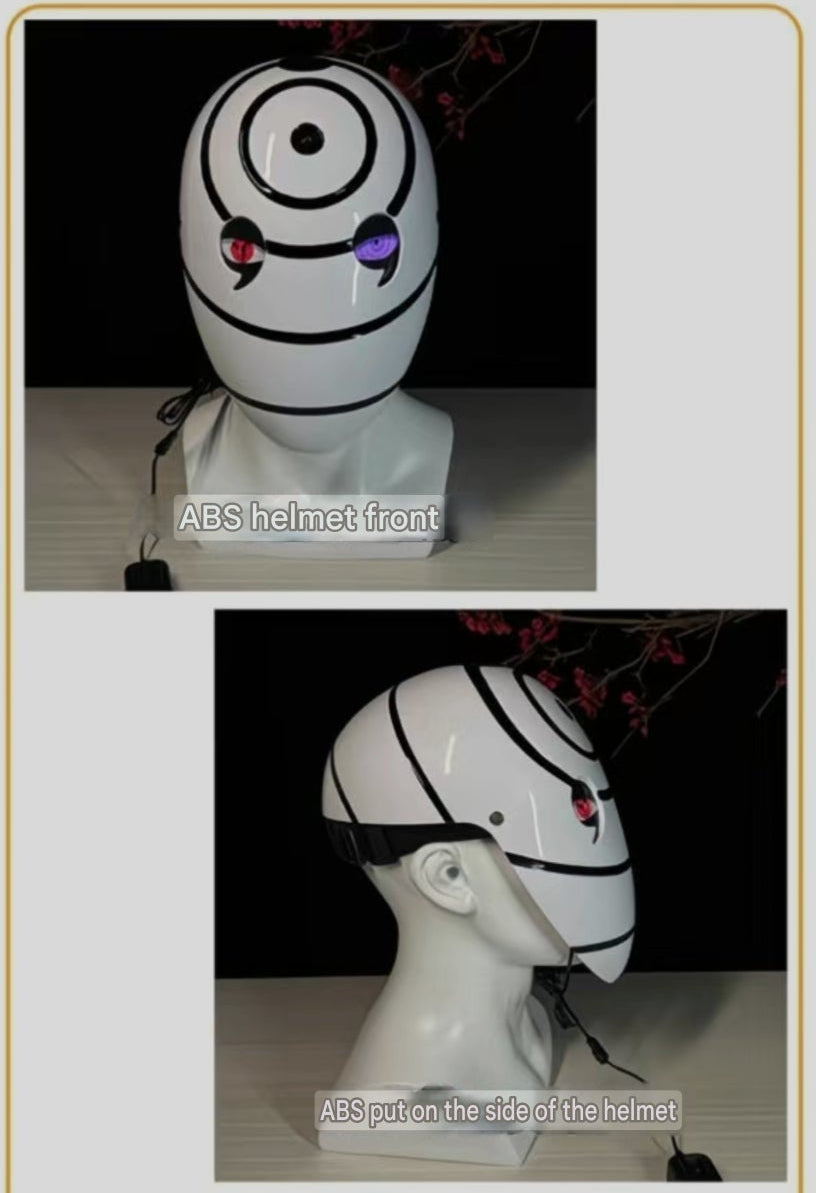 ABS resin collector's edition Naruto light-up Sharingan mask, cosplay prop for Uchiha Obito/Tobi.