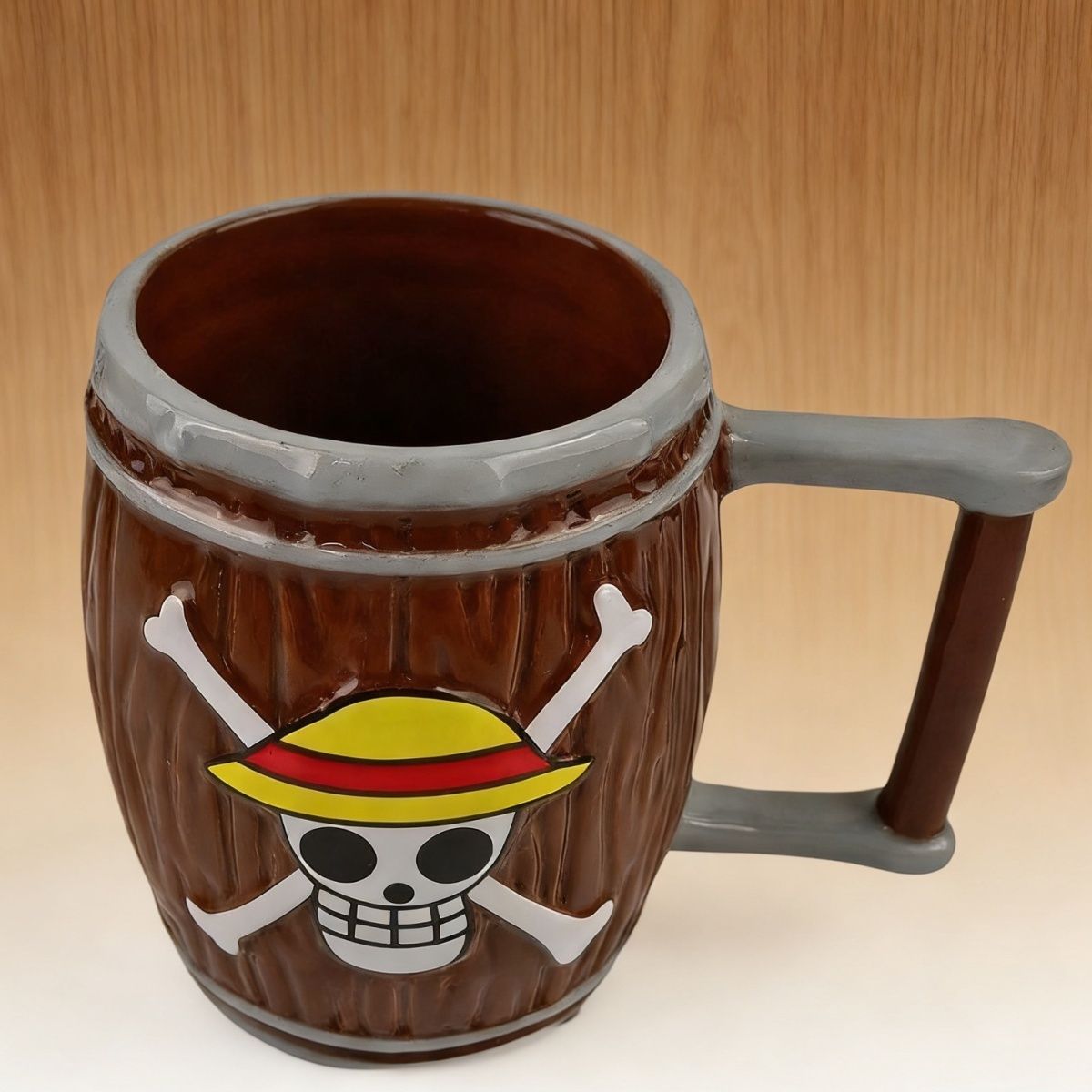 New cross-border product: One Piece wooden barrel ceramic mug, retro wood grain large capacity mug, beer mug, small wine glass Cup