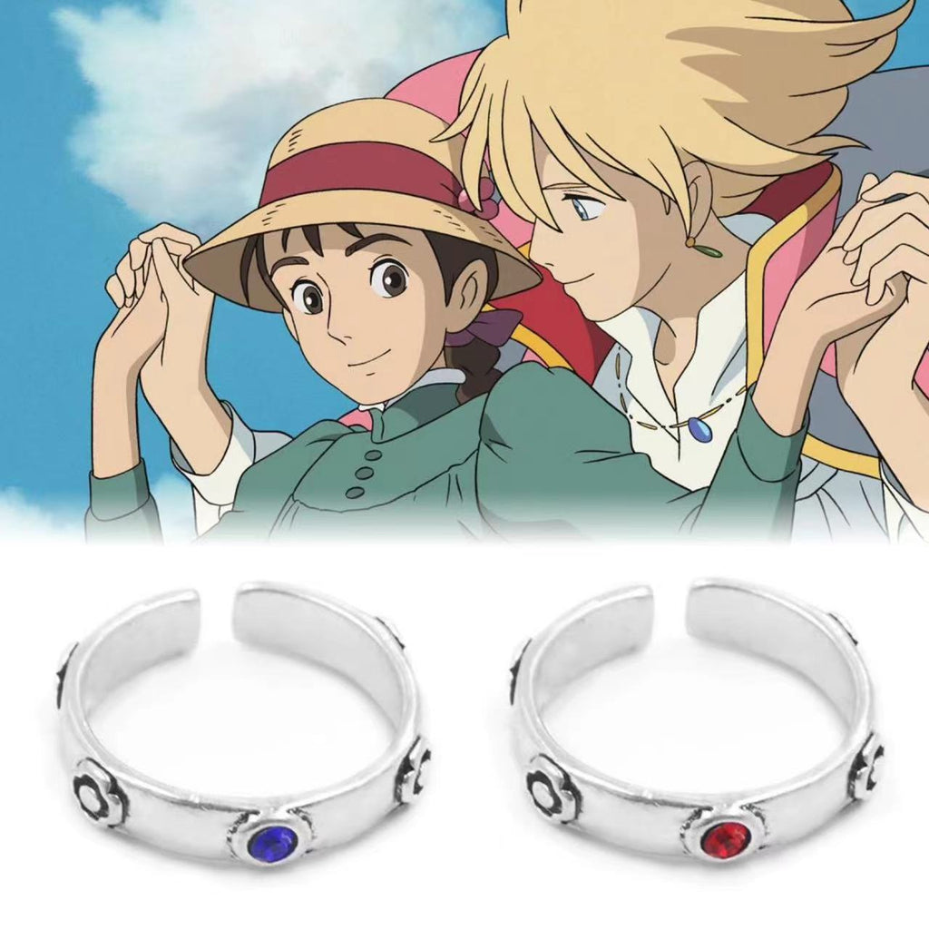 Howl's Moving Castle ring, Miyazaki Hayao Sophie ring, anime peripheral, adjustable opening, role-playing accessory.