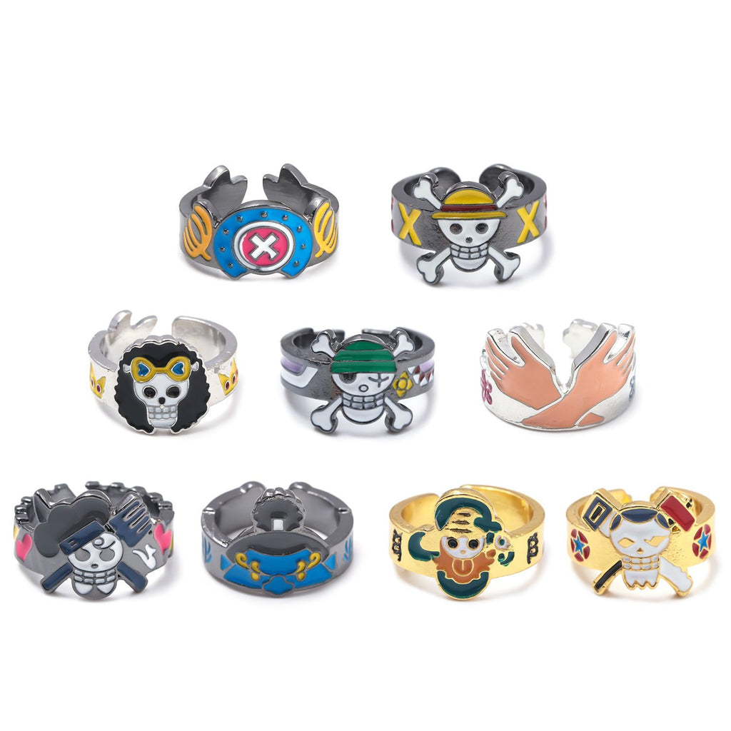 Popular One Piece Straw Hat Pirates Rings - Unique Luffy, Zoro, Sanji, Nami, Robin, and Chopper Cosplay Rings