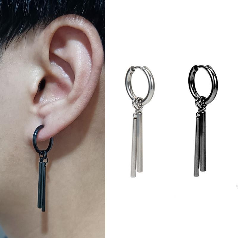 Unisex, versatile, no-piercing, titanium steel , high-end luxury earrings, men's stud earrings, stainless steel earrings