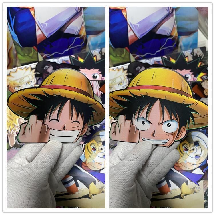 3D stickers for naked eyes, 3D gradient stickers, One Piece 3D stereoscopic painting, Nami waterproof, Boa Hancock, Gear 5 Luffy, anime style.