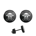 One Piece earring clip-on Luffy skull stainless steel earrings, suitable for cosplay, men's and women's accessories and gifts.