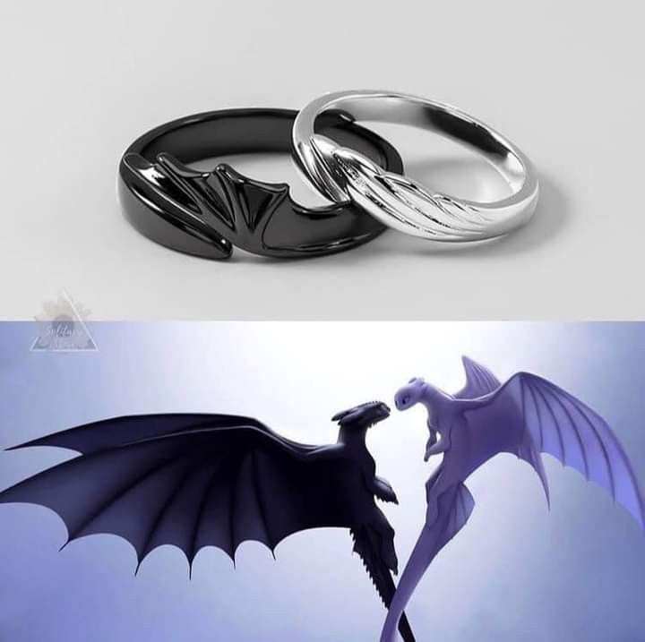 Devil and Angel Couple Rings, Silver Plated, Unique Design, Trendy and Stylish, Adjustable for Men and Women