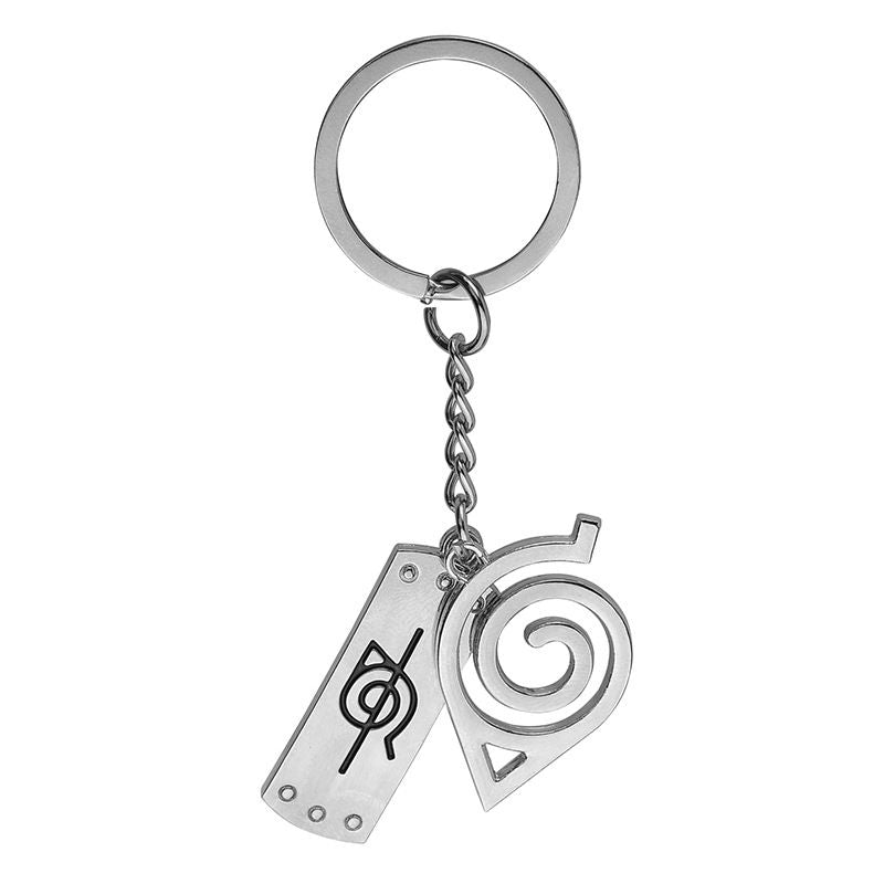 Japanese anime merchandise: Naruto Konoha rogue ninja headband two-piece set, student necklace keychain set, versatile and stylish.