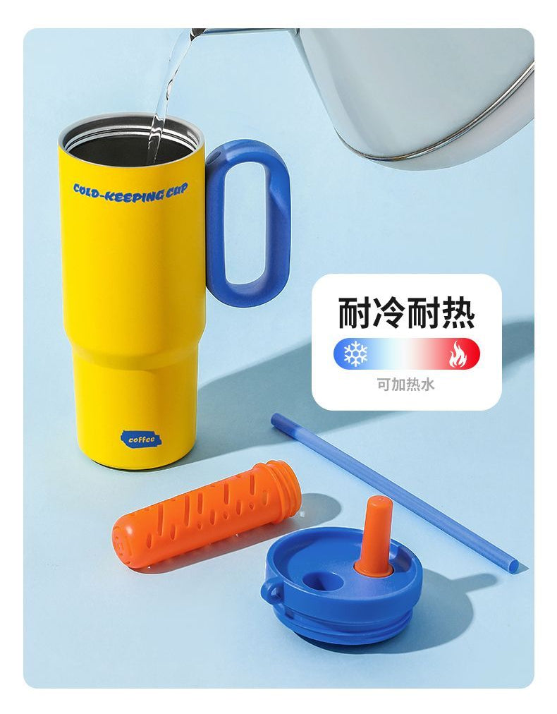 316 Mega Straw Insulated Water Bottle, Large Capacity, High-Value Style, New Model for Women