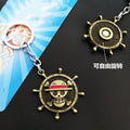 One Piece Luffy logo rotatable alloy keychain pendant, anime merchandise