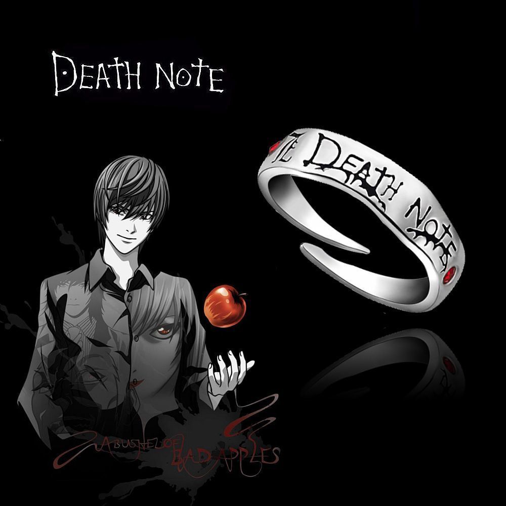 Anime merchandise: SW Death Note ring, Yagami Light L cosplay letter ring (L).