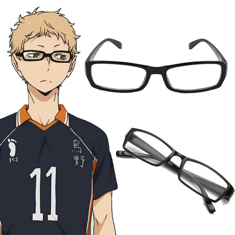 Haikyuu!! glasses, Hotaru Tsukishima, Karasuno High School black-rimmed glasses, cosplay anime accessories