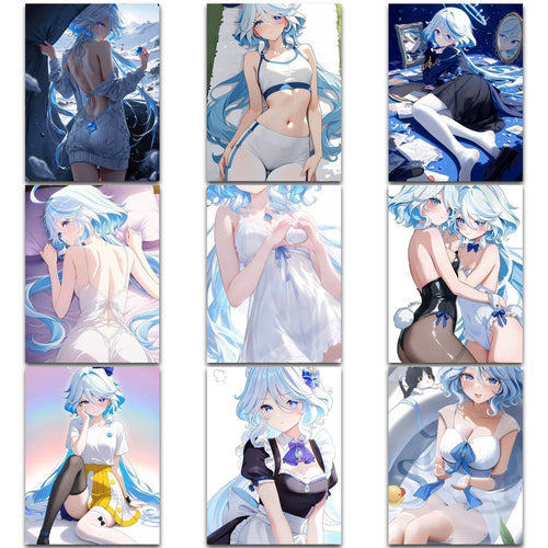 63pcs sexy cartoon anime game character stickers by Fu Ningna for decorating journals, notebooks, and desktops.