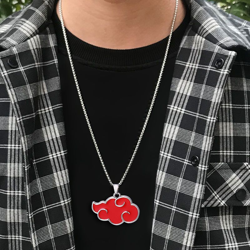 Naruto merchandise: Akatsuki Uchiha Itachi Sharingan necklace, trendy and unique titanium steel pendant for men, a student gift.