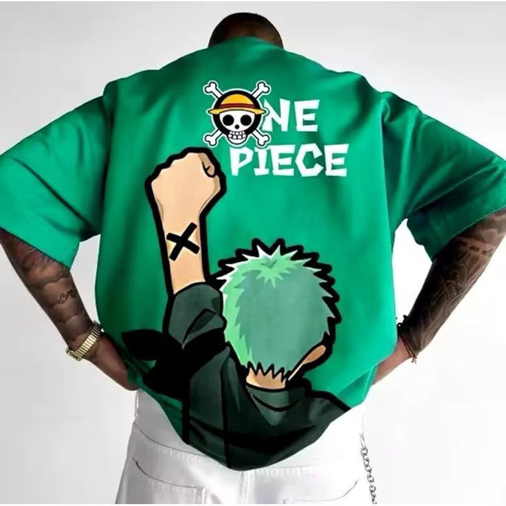 One Piece Luffy Loose Short-Sleeve Printed Trendy New Summer Anime Japanese Style Men's and Women's T-Shirt Summer Top