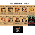One Piece wanted poster, Nika Luffy, 3 billion bounty, retro kraft paper anime poster, two-dimensional wall sticker.