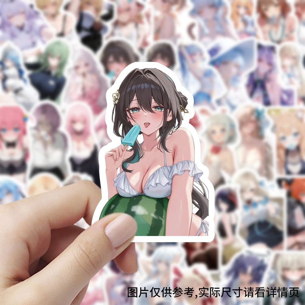 120pcs cute and sexy anime-style stickers for decorating journals and notebooks.