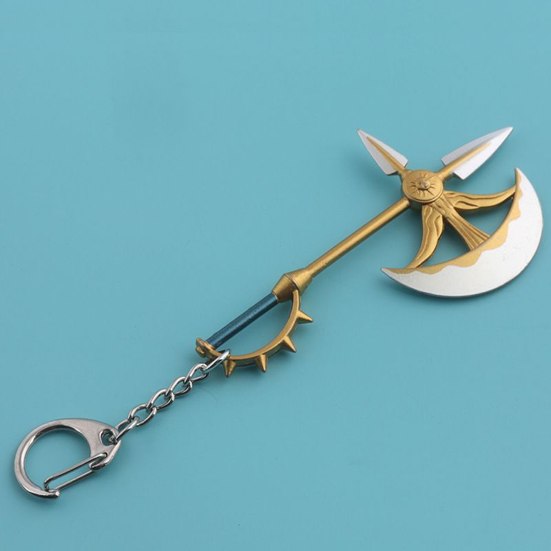 Anime Merchandise: Seven Deadly Sins Escanor Weapon Keychain, 2D Metal Gift Charm
