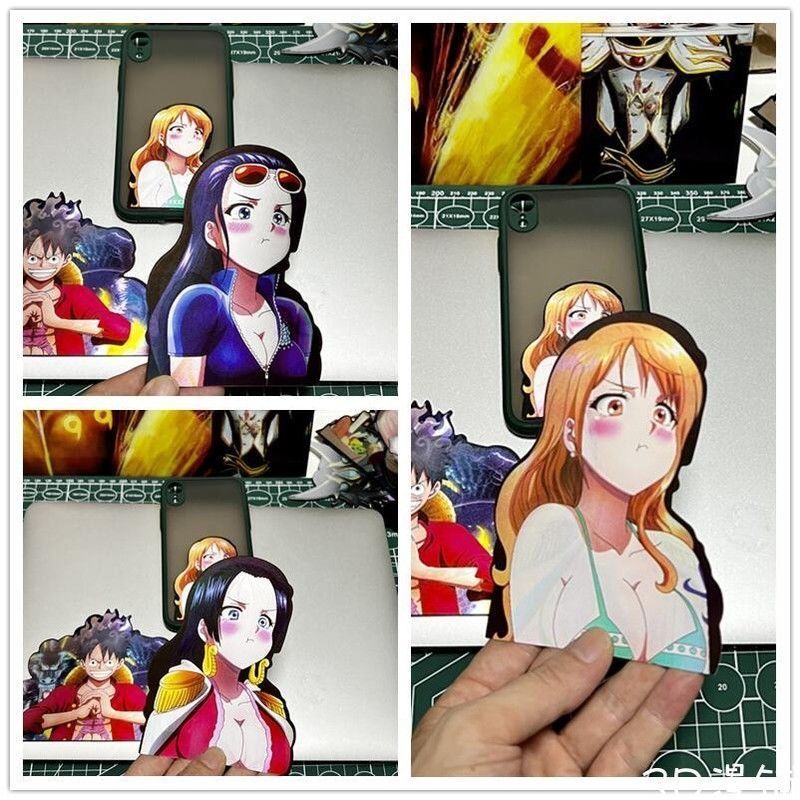 3D stickers for naked eyes, 3D gradient stickers, One Piece 3D stereoscopic painting, Nami waterproof, Boa Hancock, Gear 5 Luffy, anime style.