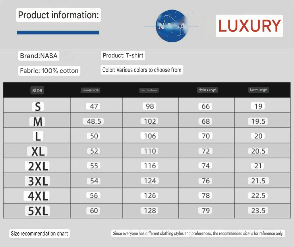 NASA Anime Collaboration 2023 New Jujutsu Kaisen Klein Blue Gojo Satoru Merchandise Short-Sleeve T-Shirt for Men and Women