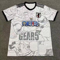 Summer New One Piece Anime Japan National Team Collaboration Jersey Short-Sleeve 3D Printed Quick-Drying T-Shirt with Printed Number