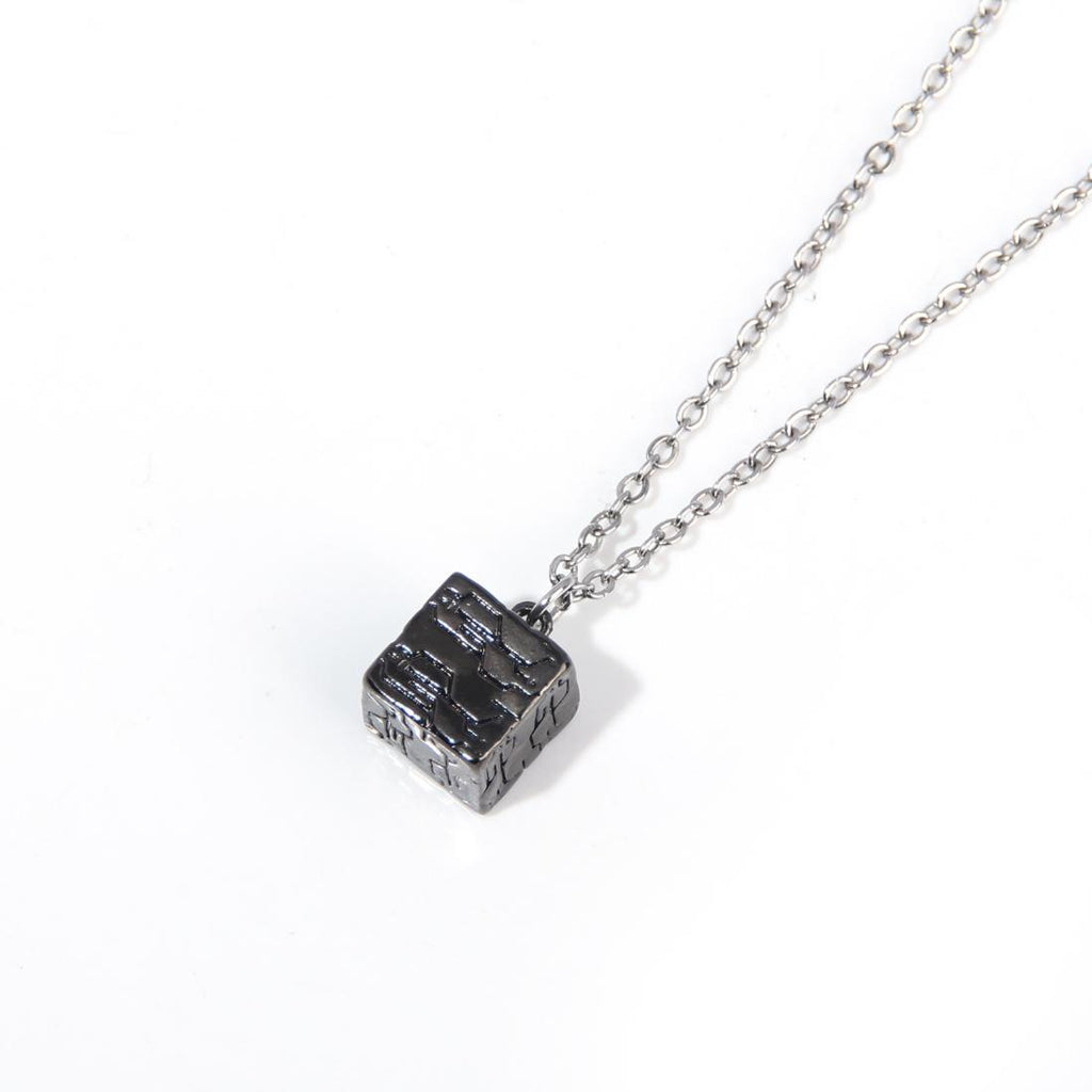NieR: Automata Black Box Necklace - Sweet, Cool, Simple, Geometric Cube Collarbone Chain Pendant