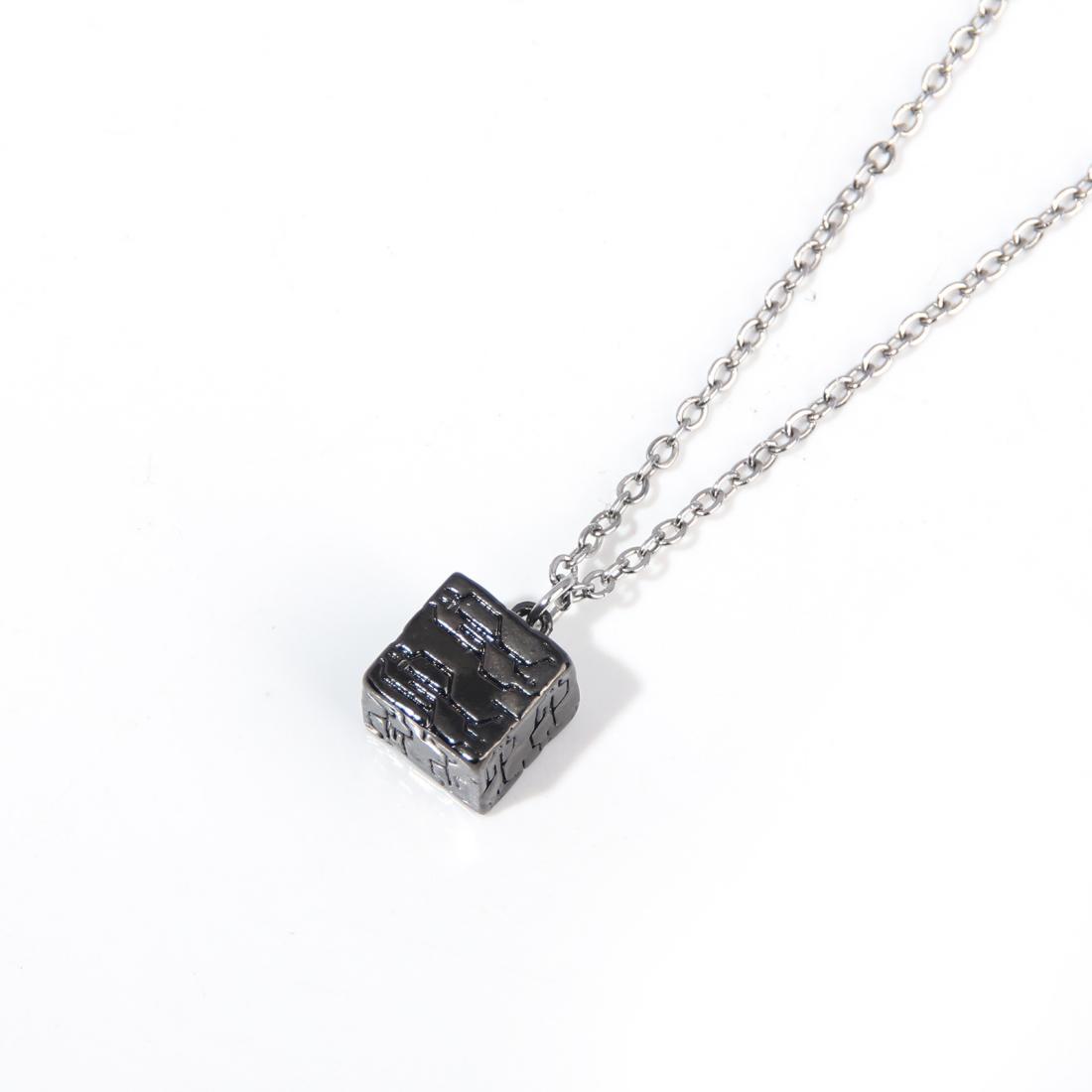 NieR: Automata Black Box Necklace - Sweet, Cool, Simple, Geometric Cube Collarbone Chain Pendant