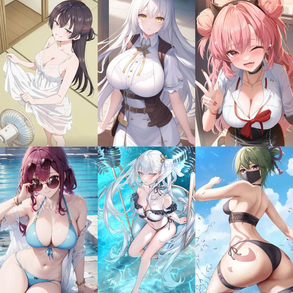 63pcs sexy anime female character images, high-quality cartoon game merchandise, DIY decorations, journal stickers