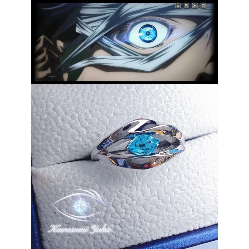 Jujutsu Kaisen Gojo Satoru Ring, Blue Eye Design, Anime Peripheral Ring, 2D Personalized Accessories