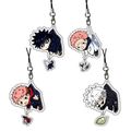 Jujutsu Kaisen themed phone charms/keychains featuring Gojo Satoru, Fushiguro Megumi, Sukuna, and Yuji Itadori. Creative phone straps and backpack pendants.