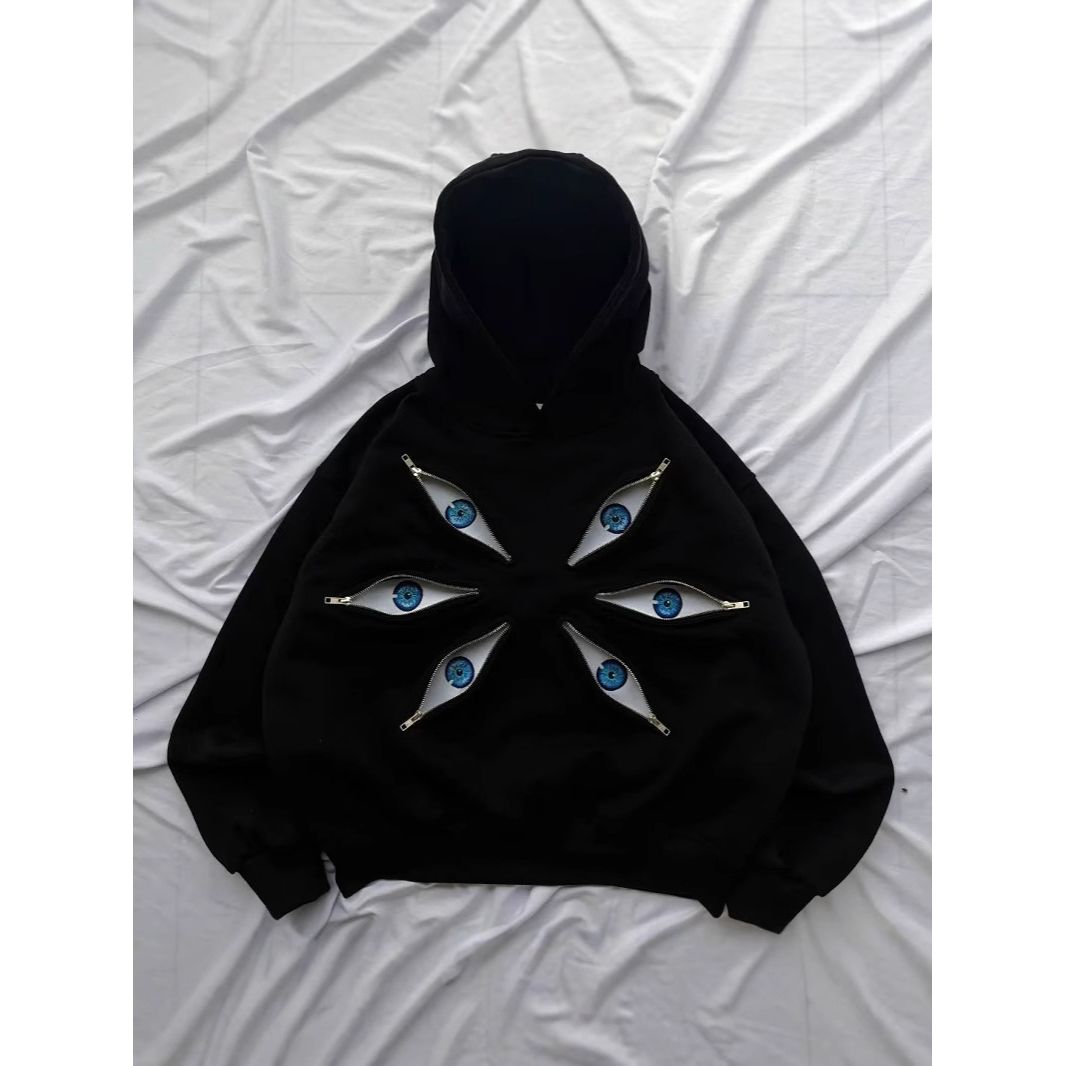 European and American dark retro Harajuku rock style unisex cross-border pullover hoodie casual hoodie