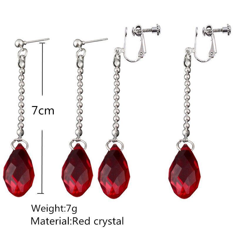 Hunter x Hunter teardrop pendant earrings, Kurapika long earrings, cosplay jewelry